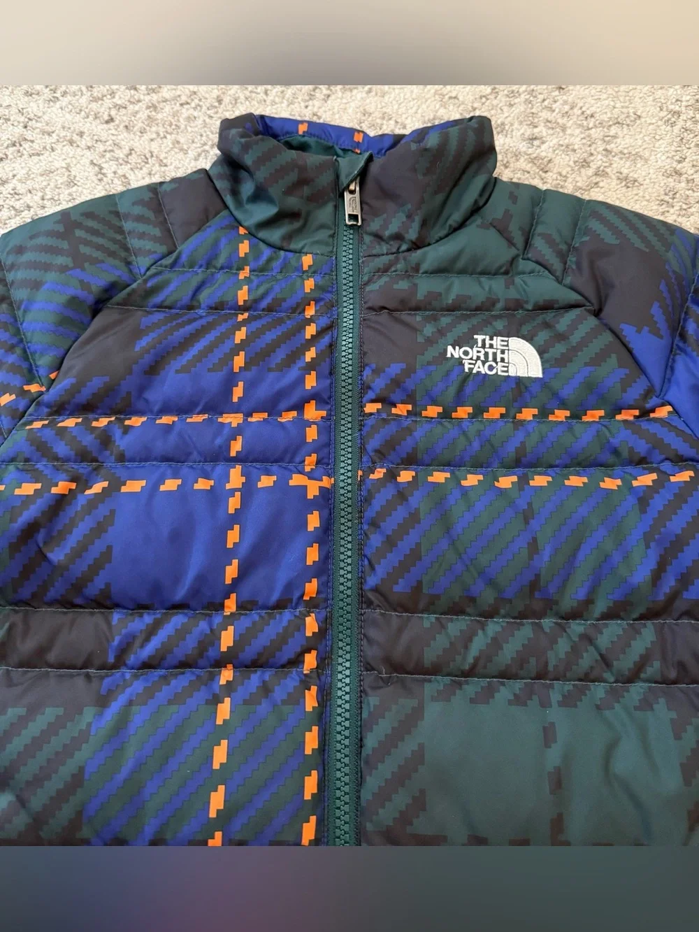 The North Face Boys Puffer Jacket Plaid Sz 10